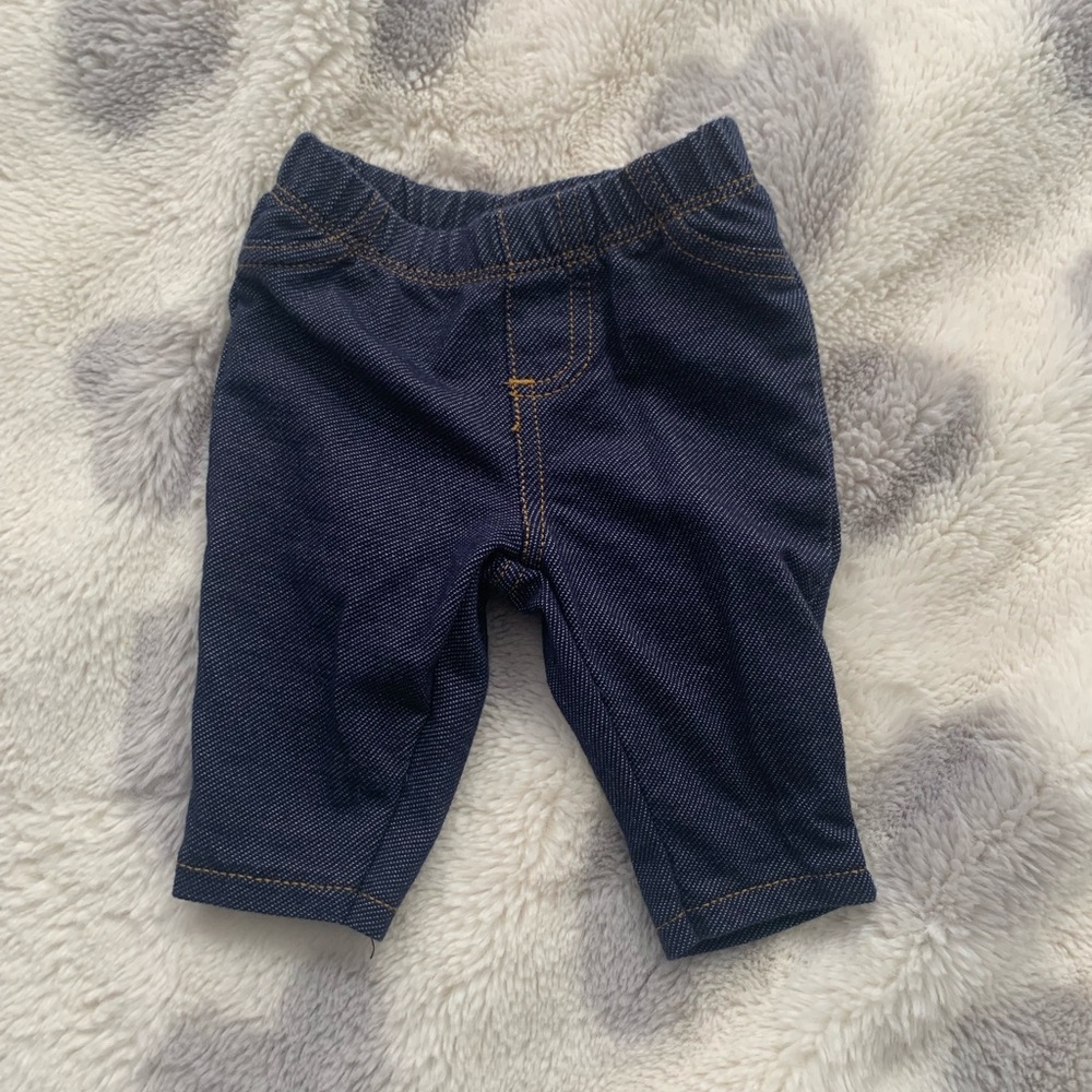 Newborn Navy Blue Denim Pants